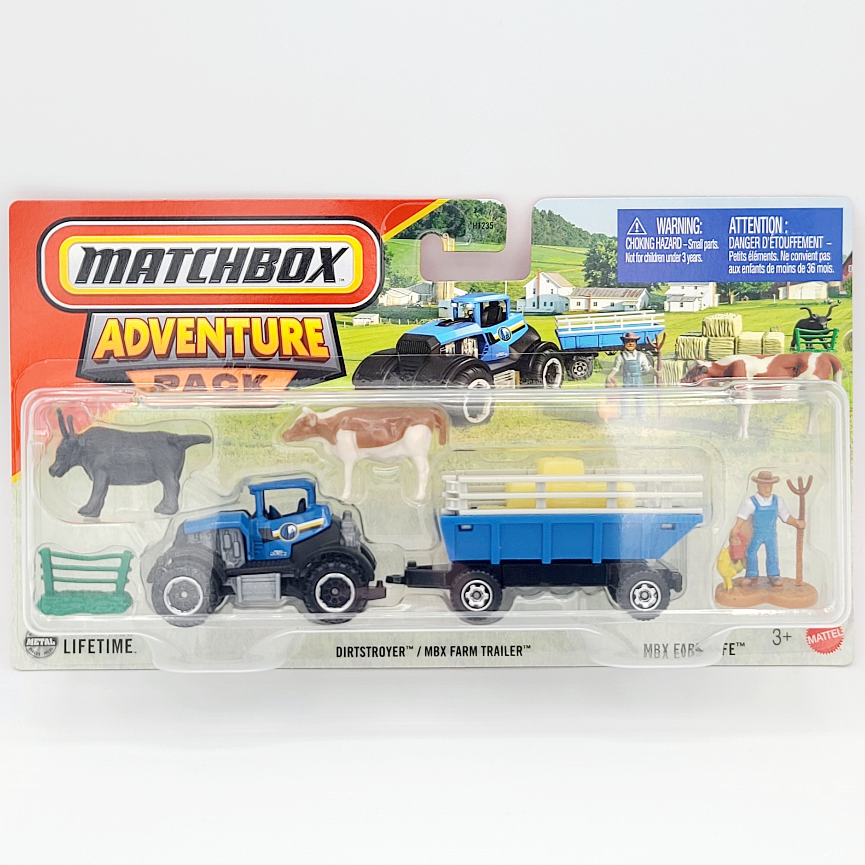 Matchbox Dirtstroyer Tractor / Farm Trailer - Farm Life (2025 Adventure Pack Mix 2)